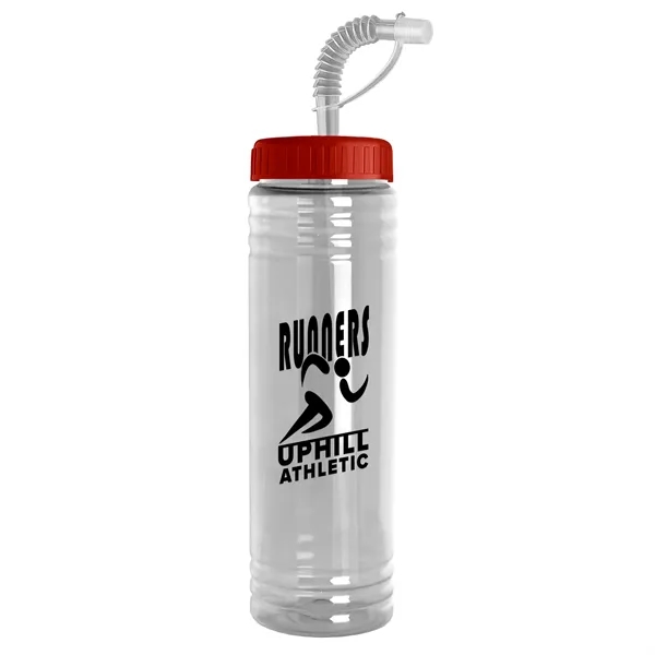 New Slim Cylinder Design 24 oz. Transparent Sport bottles with Straw... from ASI 40480 Koozie Group