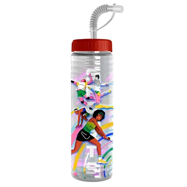 New Slim Cylinder Design 24 oz. Transparent Sport bottles with Straw... from ASI 40480 Koozie Group