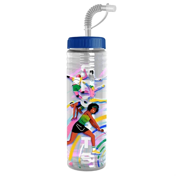 New Slim Cylinder Design 24 oz. Transparent Sport bottles with Straw... from ASI 40480 Koozie Group