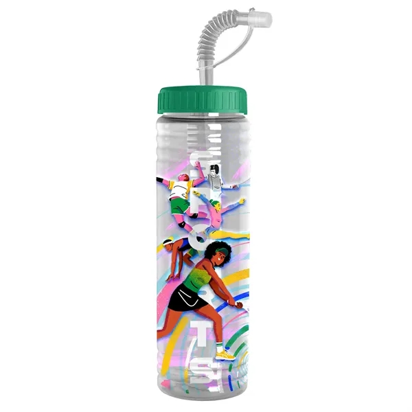 New Slim Cylinder Design 24 oz. Transparent Sport bottles with Straw... from ASI 40480 Koozie Group