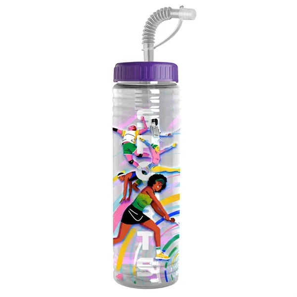 New Slim Cylinder Design 24 oz. Transparent Sport bottles with Straw... from ASI 40480 Koozie Group