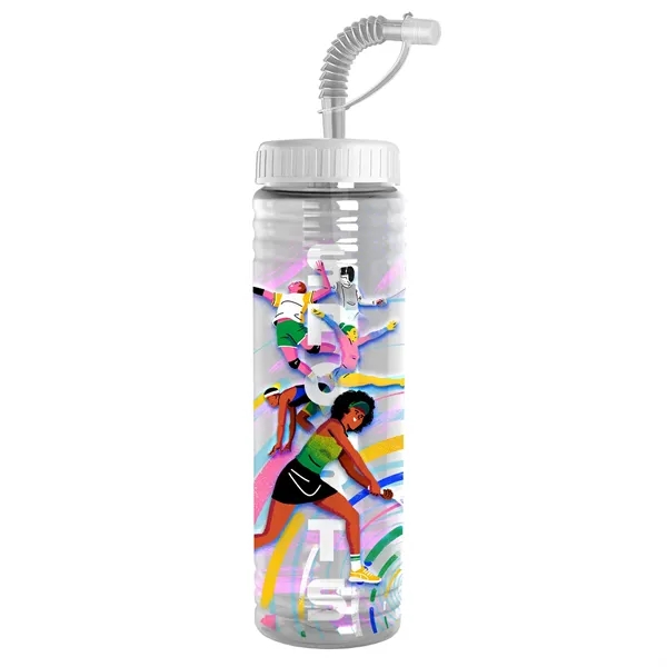 New Slim Cylinder Design 24 oz. Transparent Sport bottles with Straw... from ASI 40480 Koozie Group