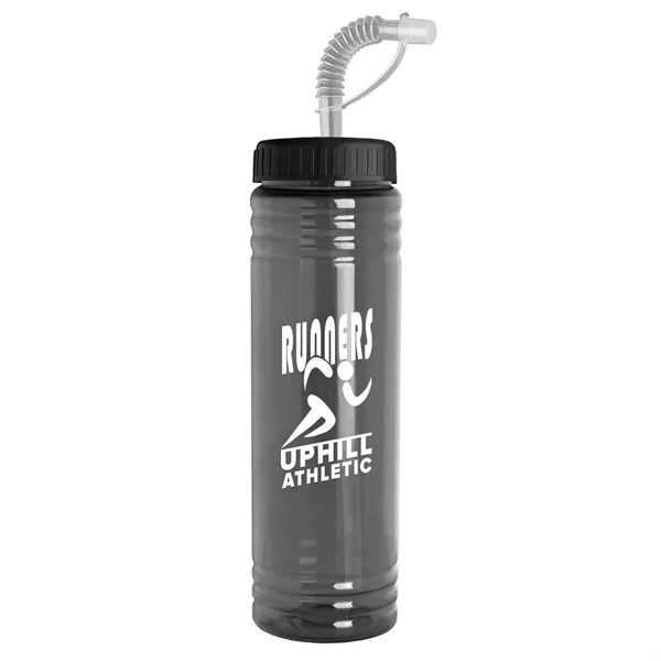 New Slim Cylinder Design 24 oz. Transparent Sport bottles with Straw... from ASI 40480 Koozie Group