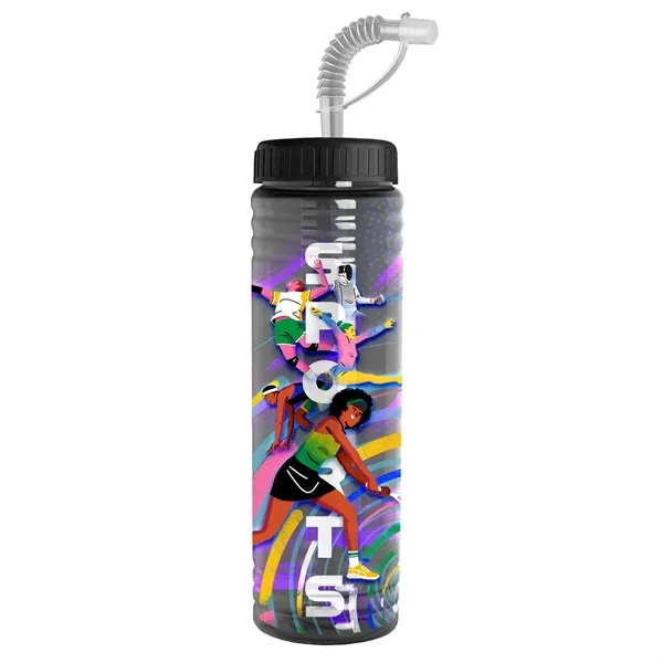 New Slim Cylinder Design 24 oz. Transparent Sport bottles with Straw... from ASI 40480 Koozie Group
