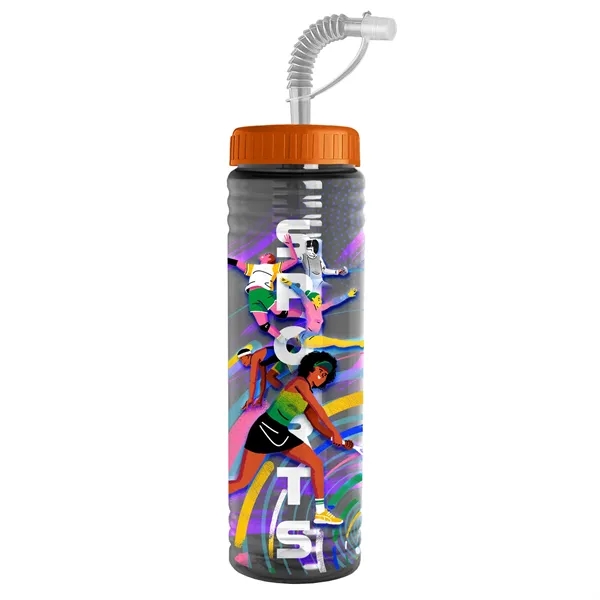 New Slim Cylinder Design 24 oz. Transparent Sport bottles with Straw... from ASI 40480 Koozie Group