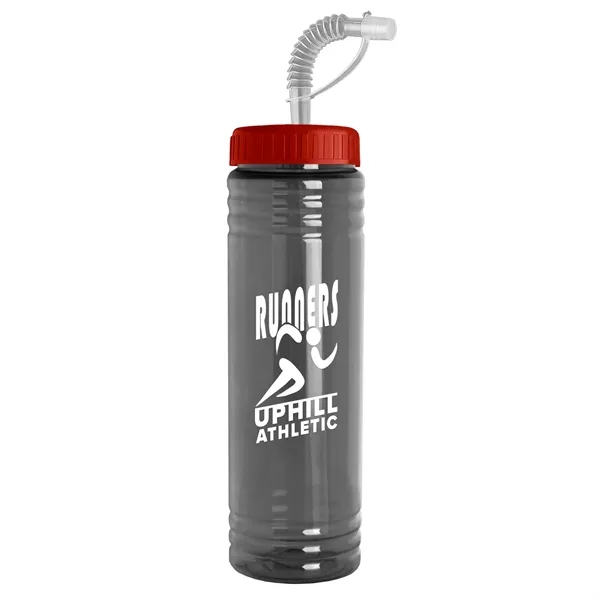 New Slim Cylinder Design 24 oz. Transparent Sport bottles with Straw... from ASI 40480 Koozie Group