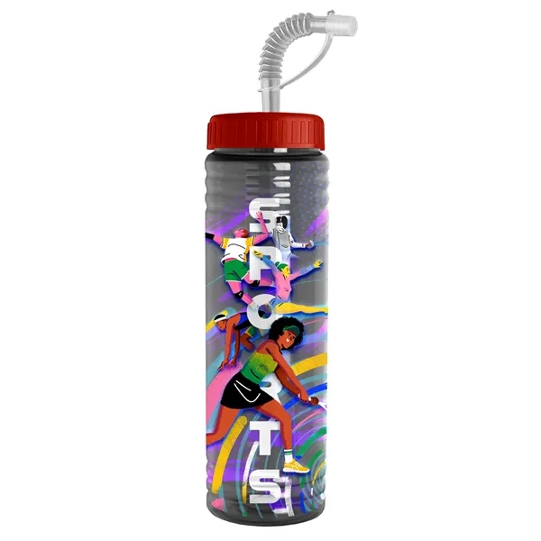 New Slim Cylinder Design 24 oz. Transparent Sport bottles with Straw... from ASI 40480 Koozie Group