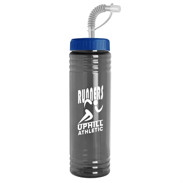 New Slim Cylinder Design 24 oz. Transparent Sport bottles with Straw... from ASI 40480 Koozie Group