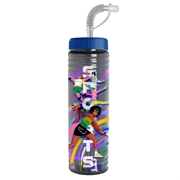 New Slim Cylinder Design 24 oz. Transparent Sport bottles with Straw... from ASI 40480 Koozie Group