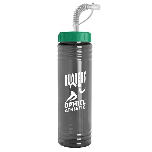 New Slim Cylinder Design 24 oz. Transparent Sport bottles with Straw... from ASI 40480 Koozie Group