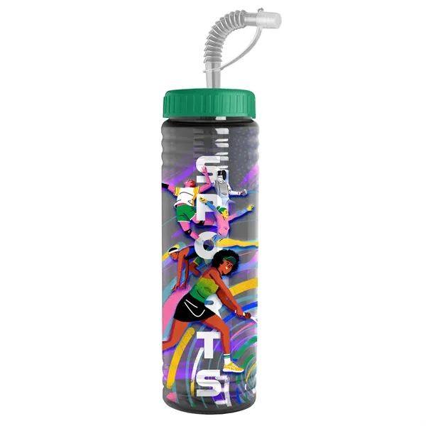 New Slim Cylinder Design 24 oz. Transparent Sport bottles with Straw... from ASI 40480 Koozie Group