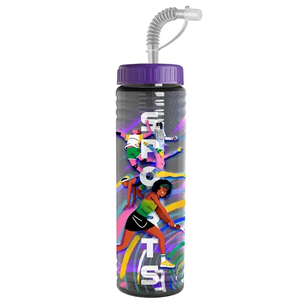 New Slim Cylinder Design 24 oz. Transparent Sport bottles with Straw... from ASI 40480 Koozie Group