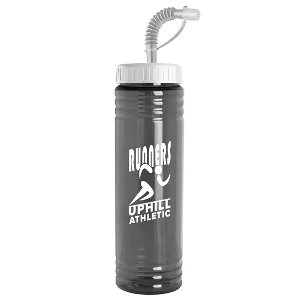 New Slim Cylinder Design 24 oz. Transparent Sport bottles with Straw... from ASI 40480 Koozie Group