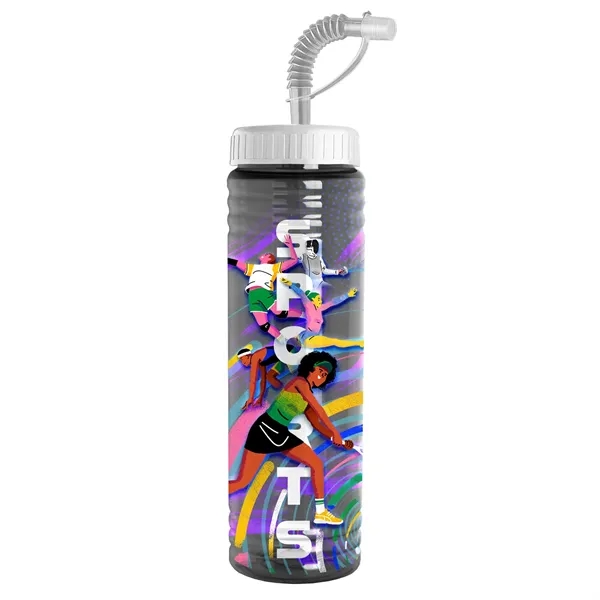 New Slim Cylinder Design 24 oz. Transparent Sport bottles with Straw... from ASI 40480 Koozie Group