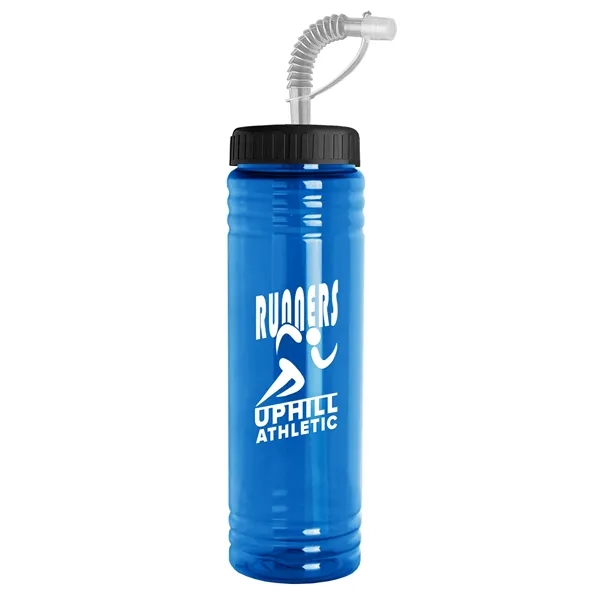 New Slim Cylinder Design 24 oz. Transparent Sport bottles with Straw... from ASI 40480 Koozie Group