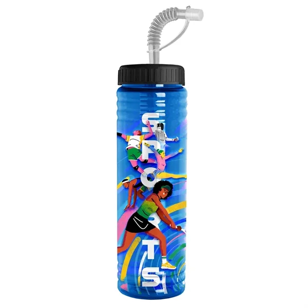 New Slim Cylinder Design 24 oz. Transparent Sport bottles with Straw... from ASI 40480 Koozie Group