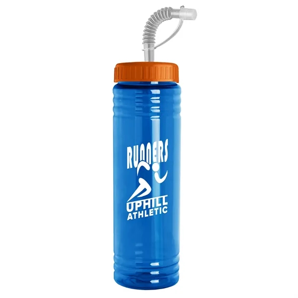 New Slim Cylinder Design 24 oz. Transparent Sport bottles with Straw... from ASI 40480 Koozie Group