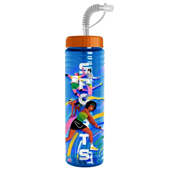 New Slim Cylinder Design 24 oz. Transparent Sport bottles with Straw... from ASI 40480 Koozie Group