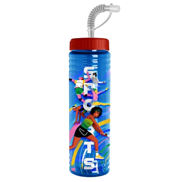 New Slim Cylinder Design 24 oz. Transparent Sport bottles with Straw... from ASI 40480 Koozie Group