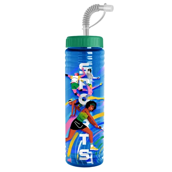 New Slim Cylinder Design 24 oz. Transparent Sport bottles with Straw... from ASI 40480 Koozie Group