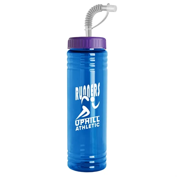 New Slim Cylinder Design 24 oz. Transparent Sport bottles with Straw... from ASI 40480 Koozie Group