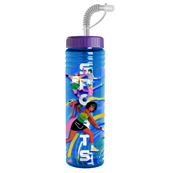 New Slim Cylinder Design 24 oz. Transparent Sport bottles with Straw... from ASI 40480 Koozie Group