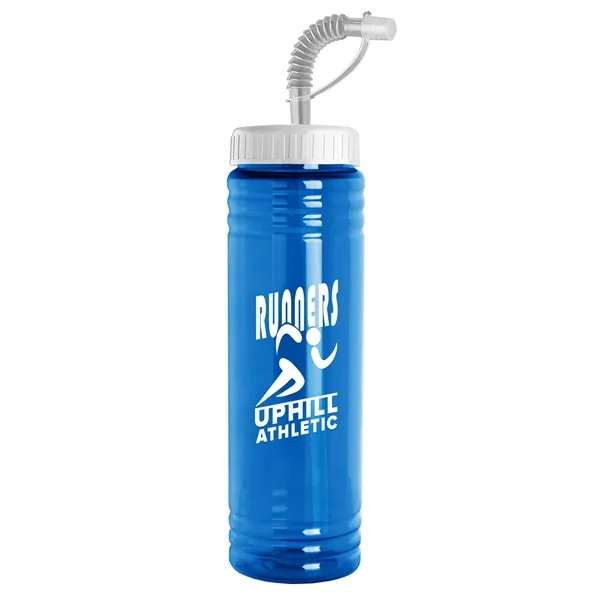 New Slim Cylinder Design 24 oz. Transparent Sport bottles with Straw... from ASI 40480 Koozie Group