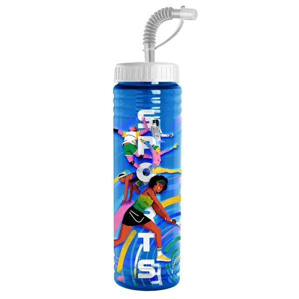 New Slim Cylinder Design 24 oz. Transparent Sport bottles with Straw... from ASI 40480 Koozie Group