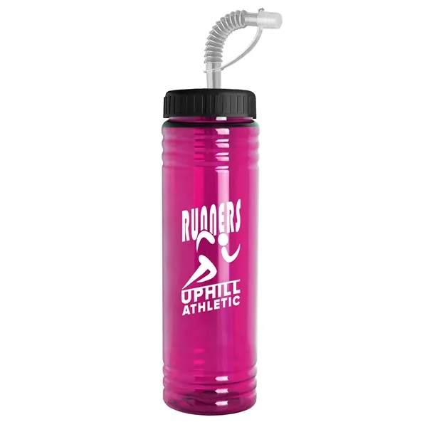 New Slim Cylinder Design 24 oz. Transparent Sport bottles with Straw... from ASI 40480 Koozie Group