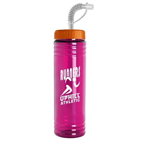 New Slim Cylinder Design 24 oz. Transparent Sport bottles with Straw... from ASI 40480 Koozie Group