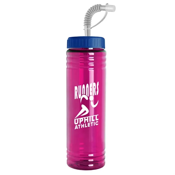 New Slim Cylinder Design 24 oz. Transparent Sport bottles with Straw... from ASI 40480 Koozie Group