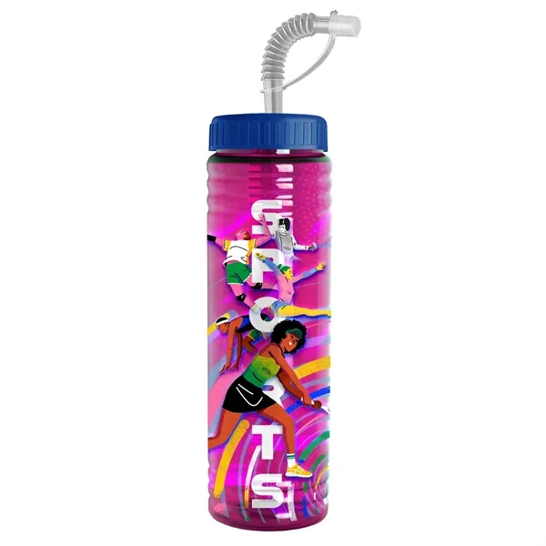 New Slim Cylinder Design 24 oz. Transparent Sport bottles with Straw... from ASI 40480 Koozie Group
