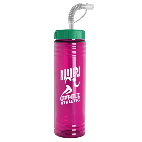 New Slim Cylinder Design 24 oz. Transparent Sport bottles with Straw... from ASI 40480 Koozie Group