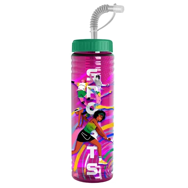 New Slim Cylinder Design 24 oz. Transparent Sport bottles with Straw... from ASI 40480 Koozie Group