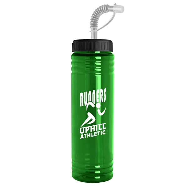 New Slim Cylinder Design 24 oz. Transparent Sport bottles with Straw... from ASI 40480 Koozie Group