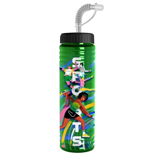 New Slim Cylinder Design 24 oz. Transparent Sport bottles with Straw... from ASI 40480 Koozie Group