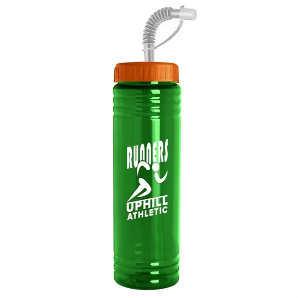 New Slim Cylinder Design 24 oz. Transparent Sport bottles with Straw... from ASI 40480 Koozie Group