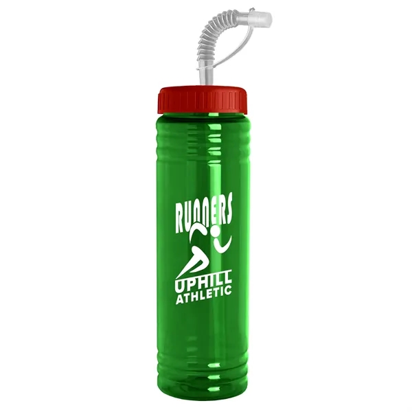 New Slim Cylinder Design 24 oz. Transparent Sport bottles with Straw... from ASI 40480 Koozie Group