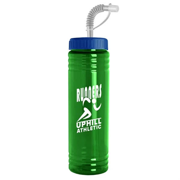 New Slim Cylinder Design 24 oz. Transparent Sport bottles with Straw... from ASI 40480 Koozie Group