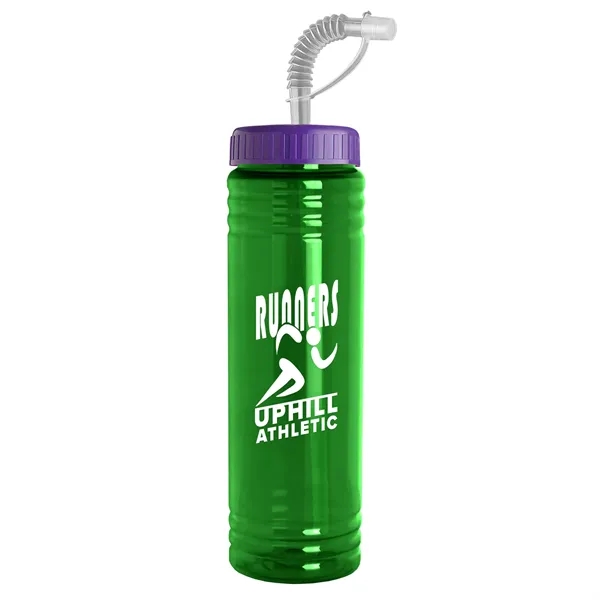 New Slim Cylinder Design 24 oz. Transparent Sport bottles with Straw... from ASI 40480 Koozie Group