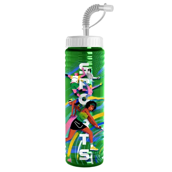 New Slim Cylinder Design 24 oz. Transparent Sport bottles with Straw... from ASI 40480 Koozie Group
