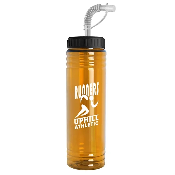 New Slim Cylinder Design 24 oz. Transparent Sport bottles with Straw... from ASI 40480 Koozie Group