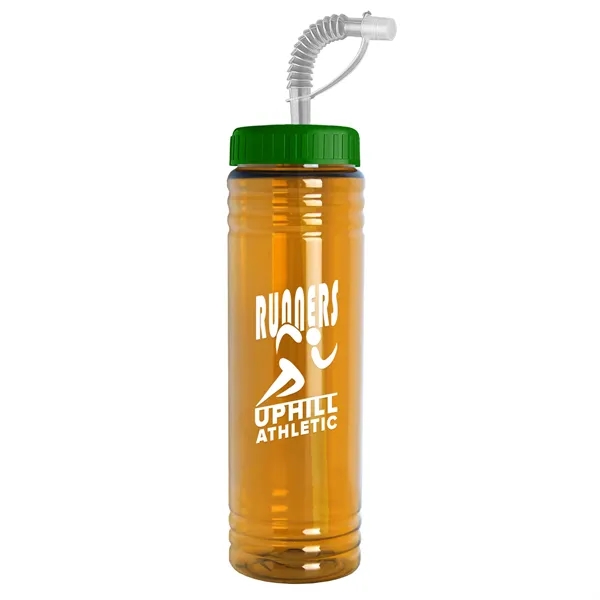 New Slim Cylinder Design 24 oz. Transparent Sport bottles with Straw... from ASI 40480 Koozie Group