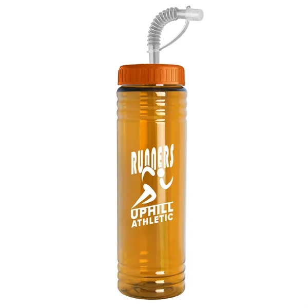 New Slim Cylinder Design 24 oz. Transparent Sport bottles with Straw... from ASI 40480 Koozie Group