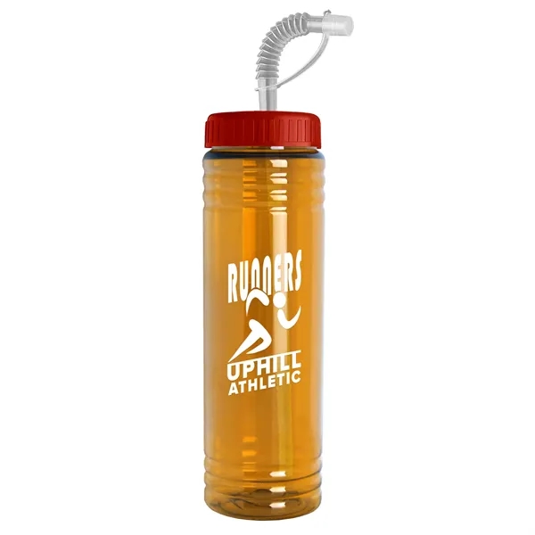 New Slim Cylinder Design 24 oz. Transparent Sport bottles with Straw... from ASI 40480 Koozie Group