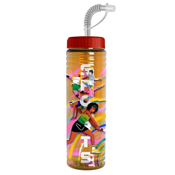 New Slim Cylinder Design 24 oz. Transparent Sport bottles with Straw... from ASI 40480 Koozie Group