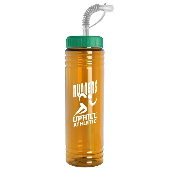 New Slim Cylinder Design 24 oz. Transparent Sport bottles with Straw... from ASI 40480 Koozie Group