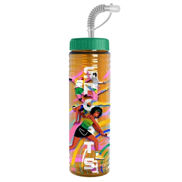 New Slim Cylinder Design 24 oz. Transparent Sport bottles with Straw... from ASI 40480 Koozie Group