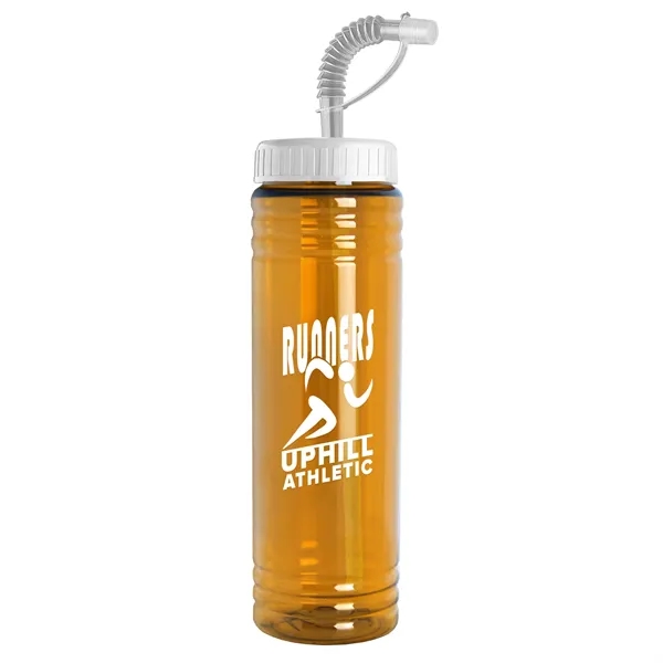 New Slim Cylinder Design 24 oz. Transparent Sport bottles with Straw... from ASI 40480 Koozie Group