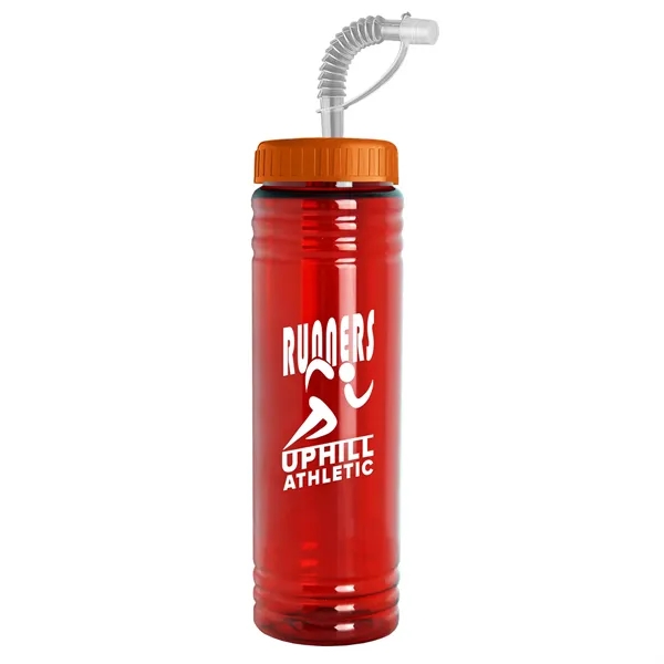New Slim Cylinder Design 24 oz. Transparent Sport bottles with Straw... from ASI 40480 Koozie Group